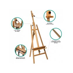 MONT MARTE FLOOR EASEL with Tilt, Beech Wood